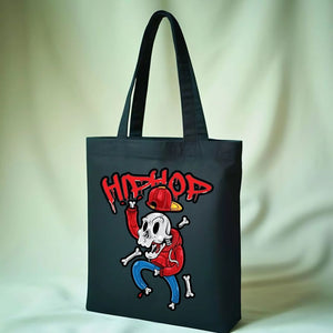 Hip Hop Graphic Tote Bag - Music Culture Canvas Shopper
