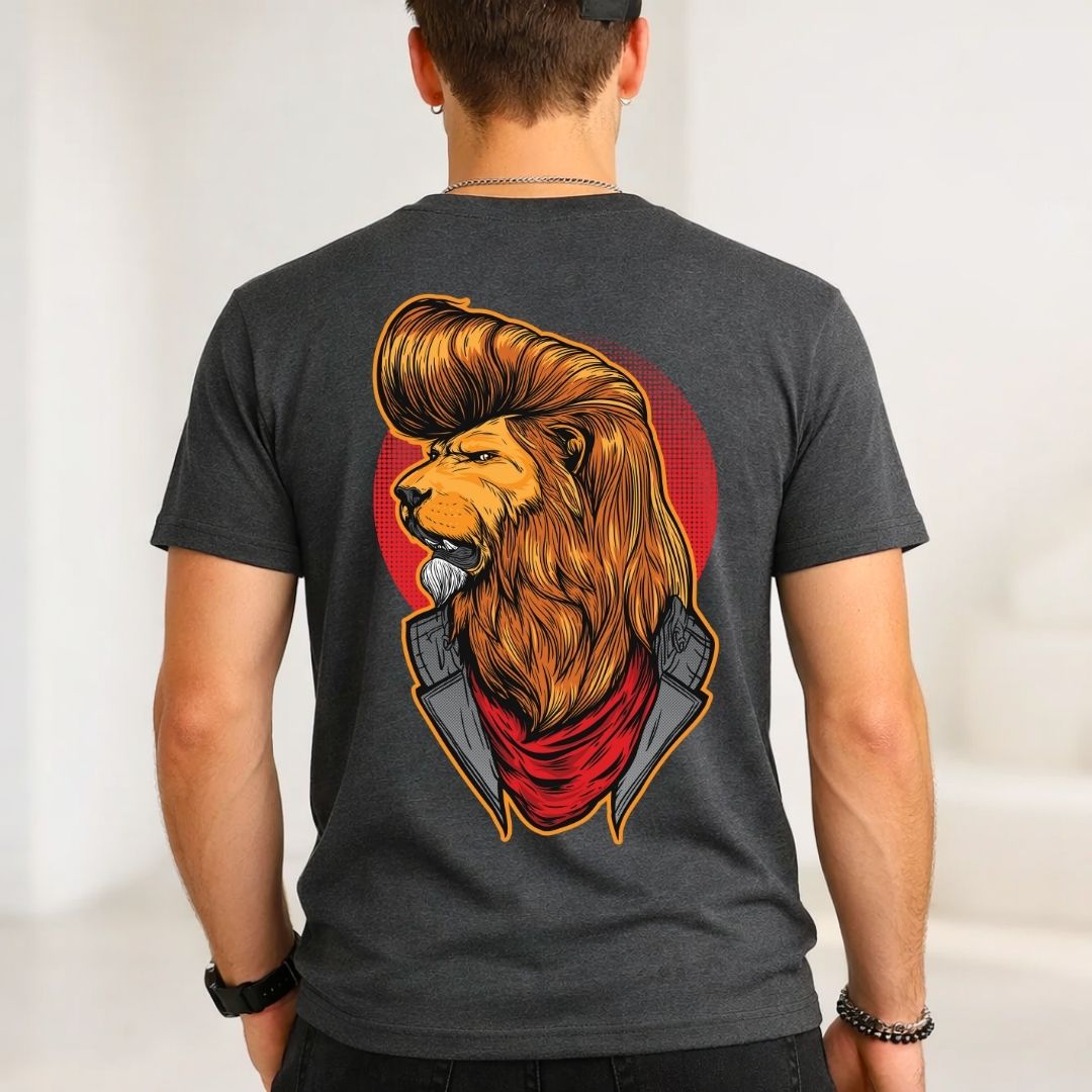 Lion Streetwear Tee with Majestic Portrait Graphic