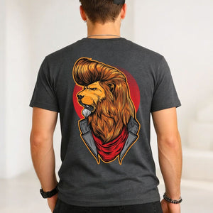 Lion Streetwear Tee with Majestic Portrait Graphic