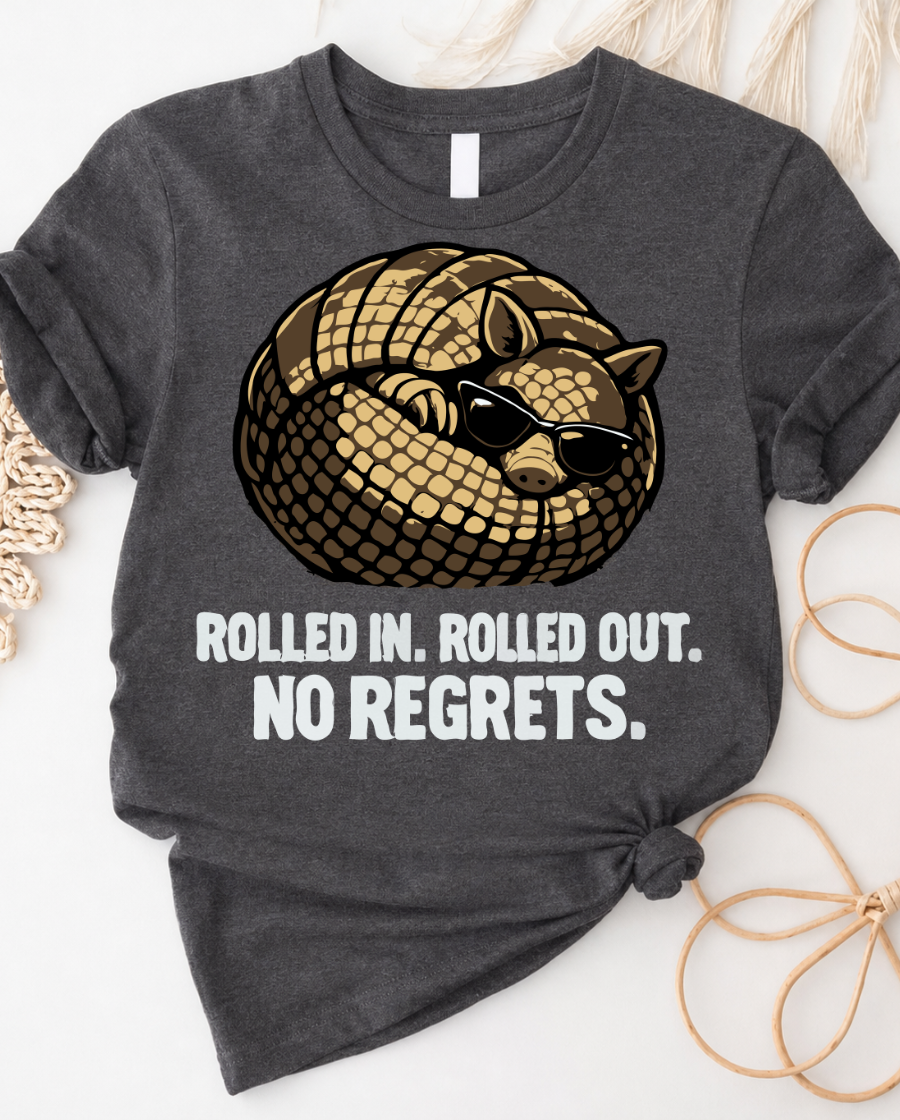 Armadillo 'Rolled In. Rolled Out. No Regrets.' Graphic Tee