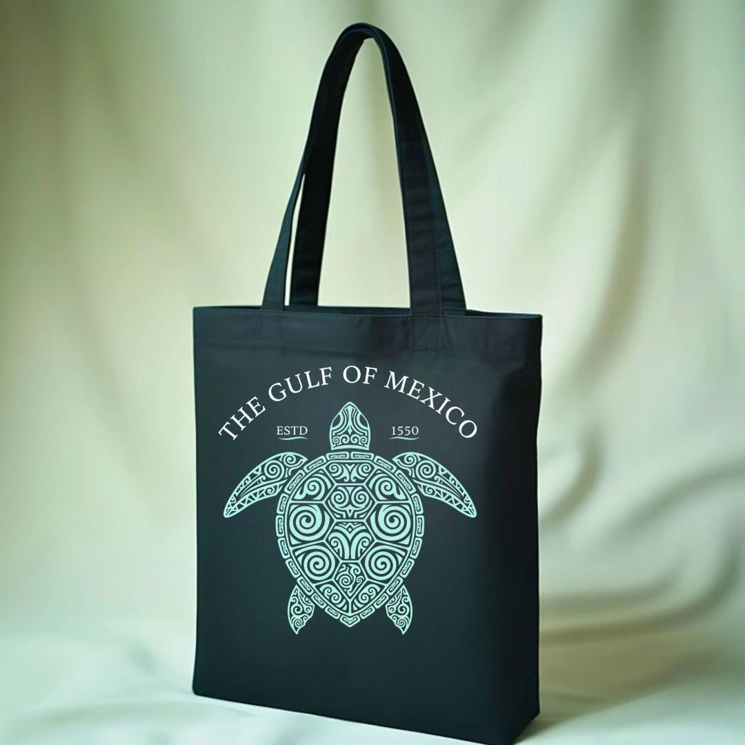 Gulf of Mexico Sea Turtle Art Tote Bag for Ocean Lovers