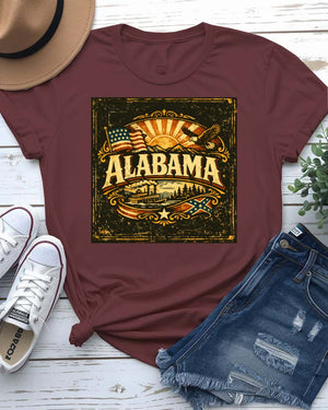 Alabama State Outline Graphic T-Shirt