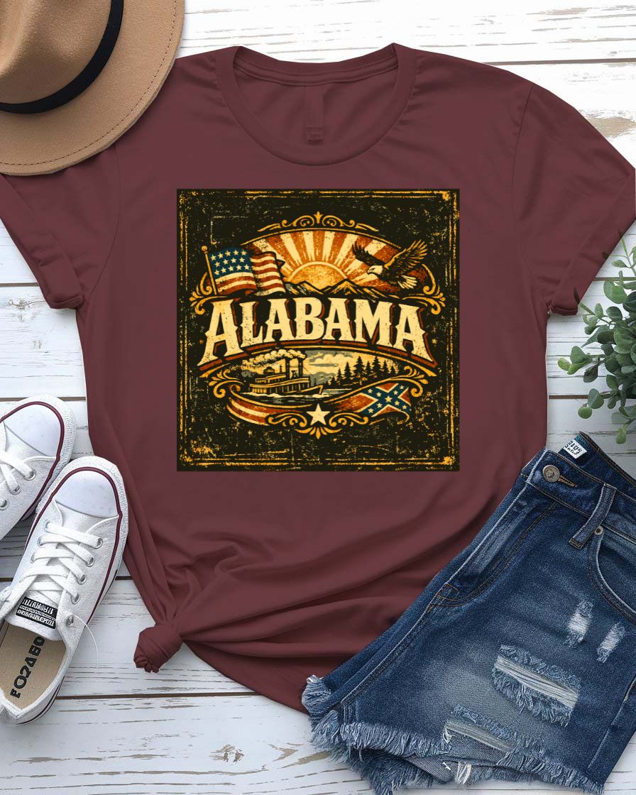 Alabama State Outline Graphic T-Shirt