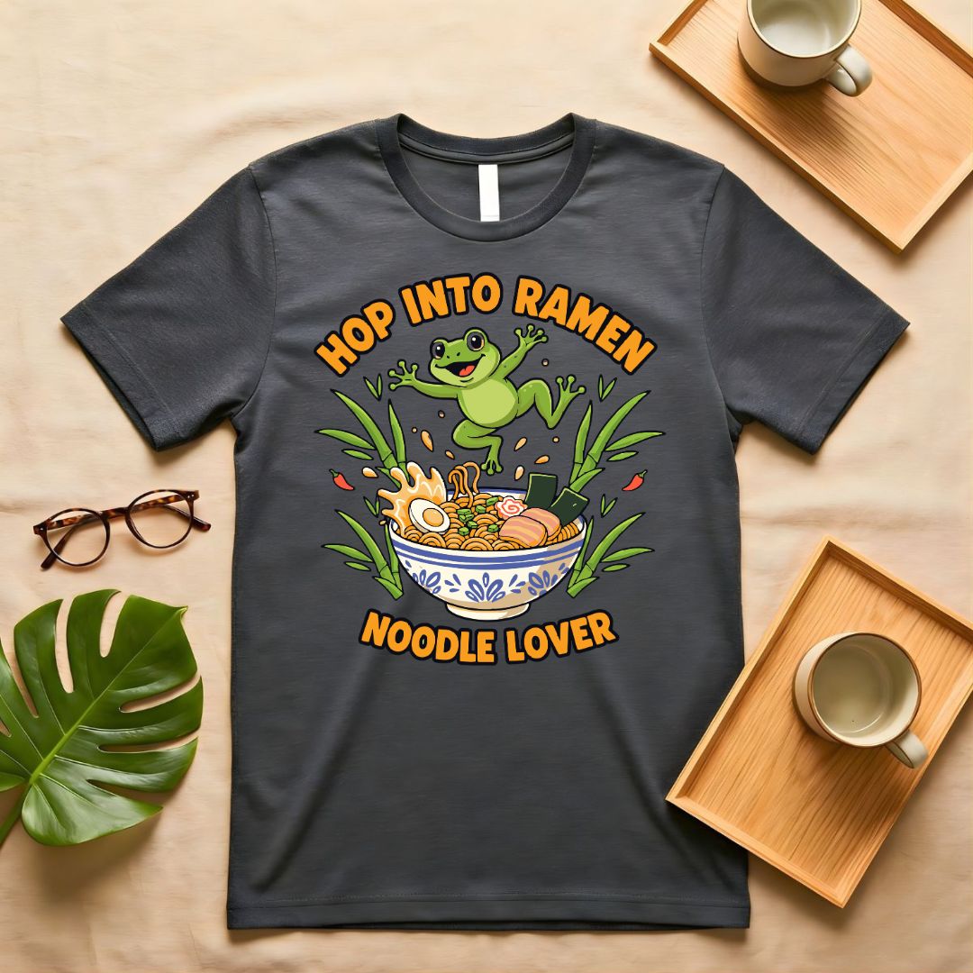 Hop Into Ramen T-Shirt — Cute Bunny Ramen Bowl Tee