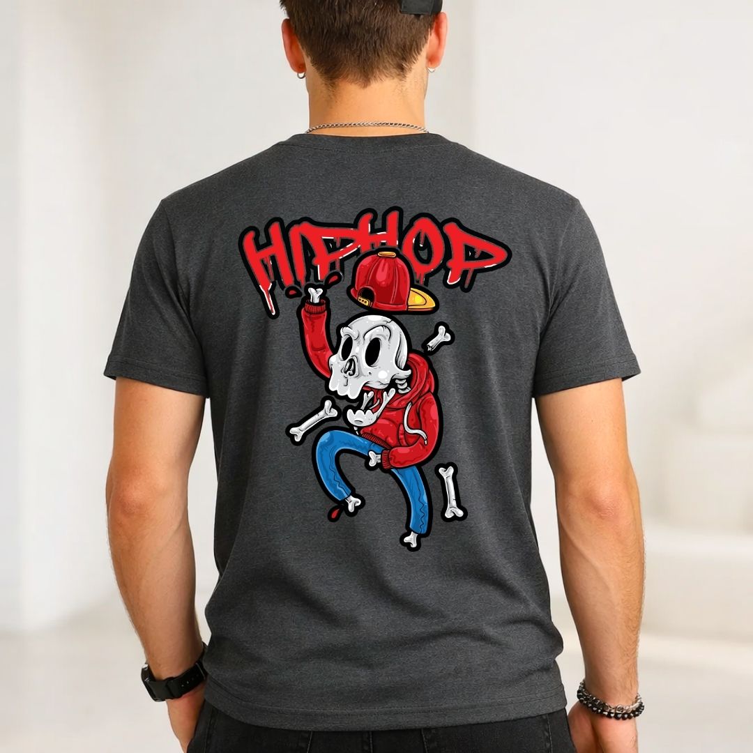 Hip Hop Skull Streetwear Tee with Crown &amp; Chains Graphic