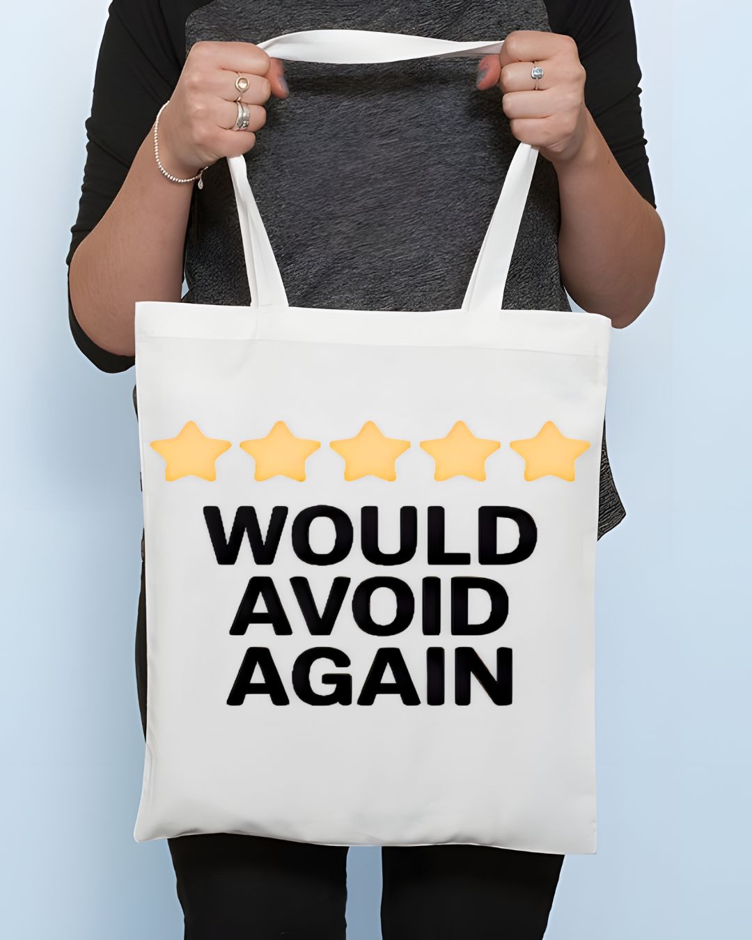 "Would Avoid Again" Sarcastic Review Humor Tote Bag