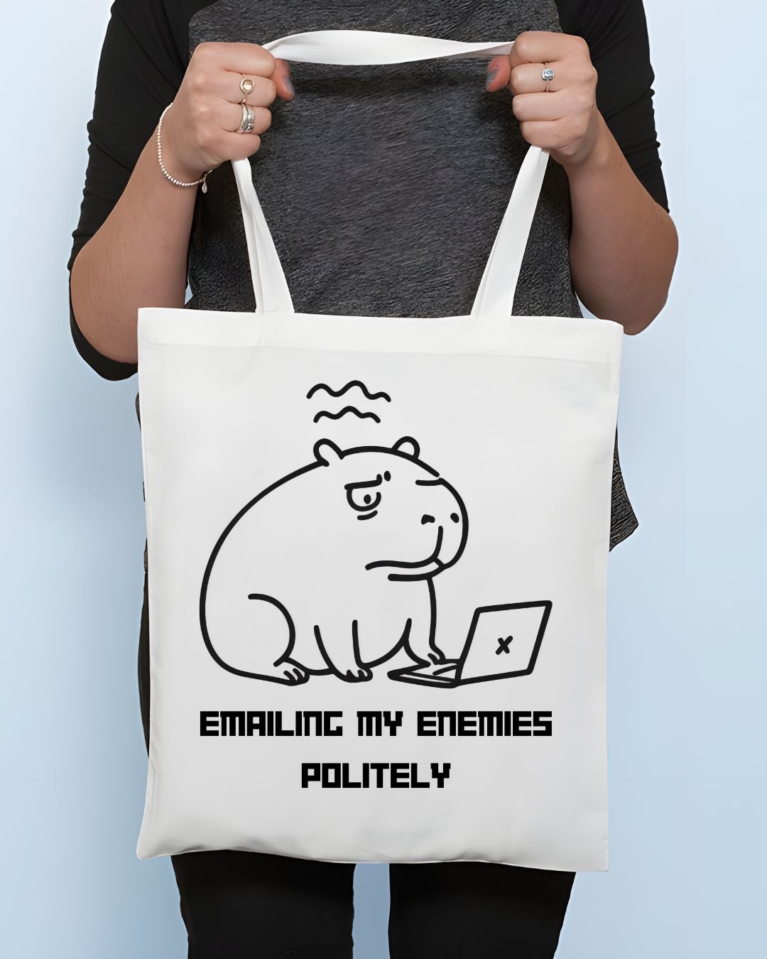 "Emailing My Enemies" Funny Animal Meme &amp; Office Humor Tote Bag