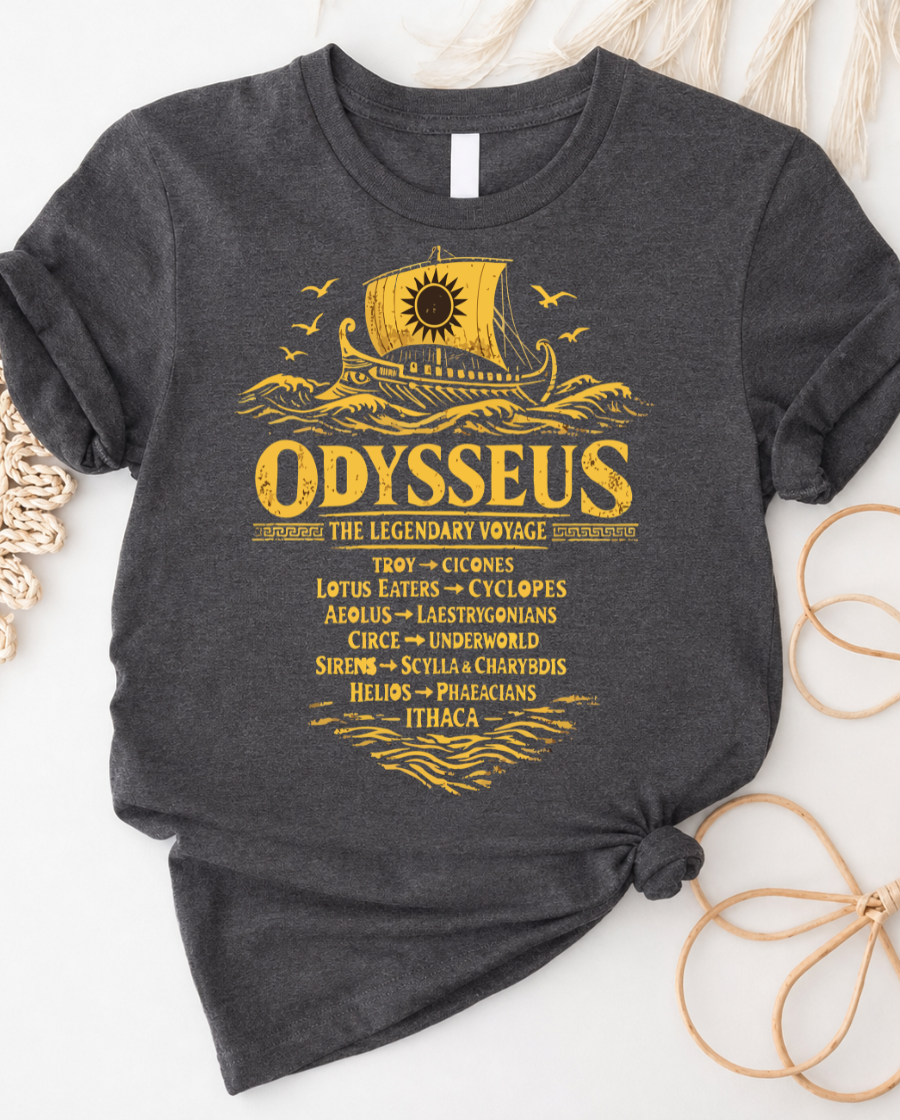 Odysseus Mythology T-Shirt — Legendary Voyage Tee with Epic Odyssey Graphic