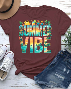 Summer fun tee with smiling sun graphic