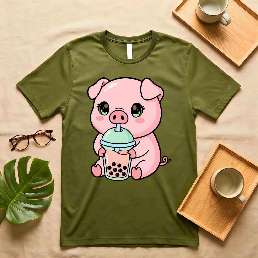 Piggy Bank Drinking Cocktail Funny Meme T-Shirt