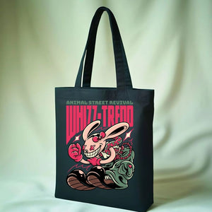 Whiz Trend Graphic Canvas Tote Bag - Modern Contemporary Tote