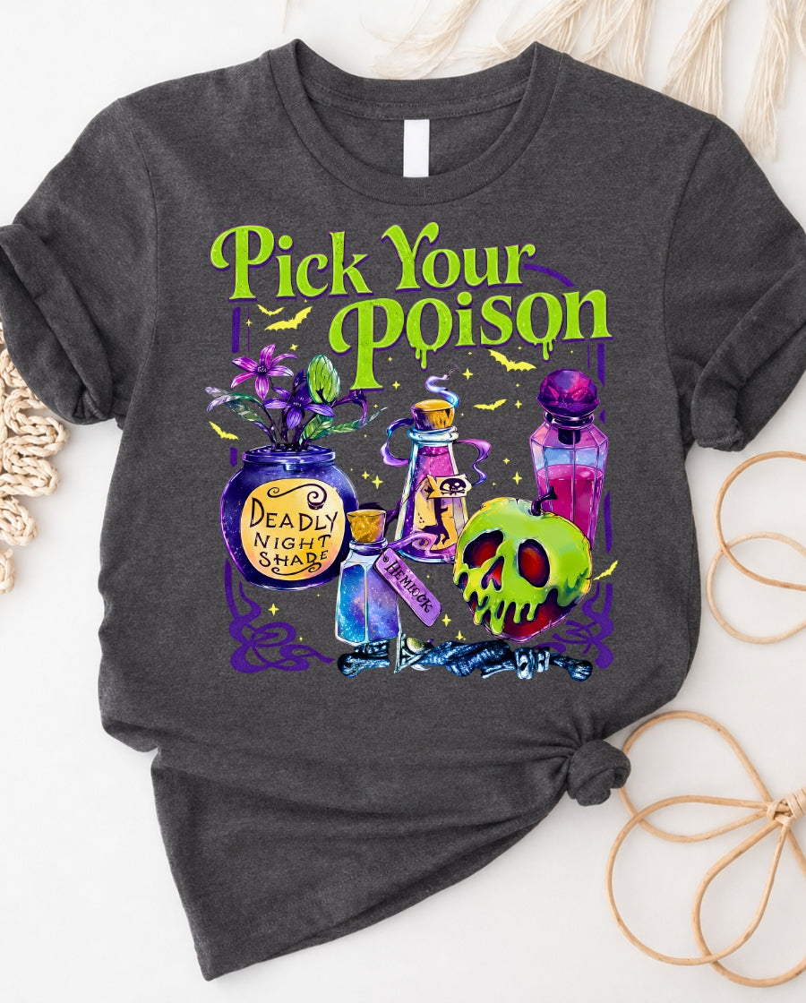 Pick Your Poison T‑Shirt — Halloween Potion Graphic Tee