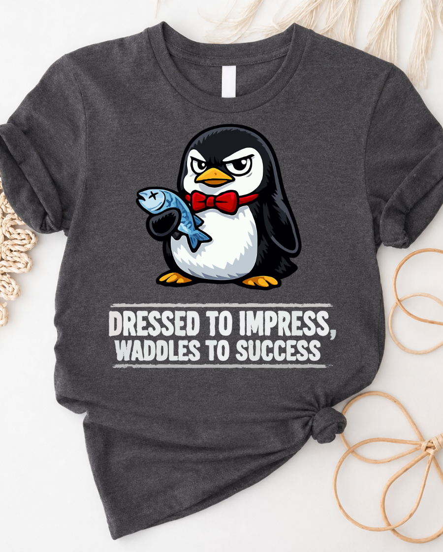 Penguin 'Dressed to Impress, Waddles to Success' Graphic Tee