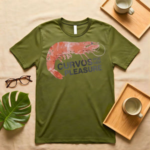 Prawn Lovers Vintage Seafood Graphic T-Shirt on Model