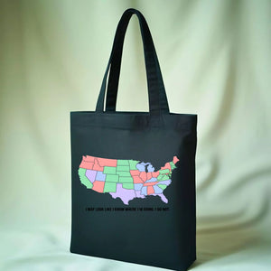 FunnyText American Tote Bag with Humorous USA Slogan
