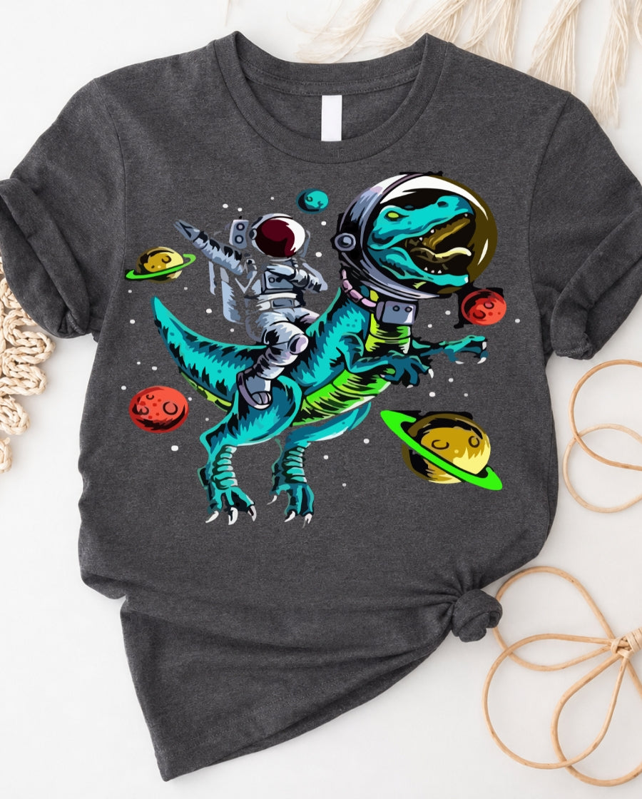 T-Rex Space Ride T-Shirt — Dinosaur Astronaut Tee