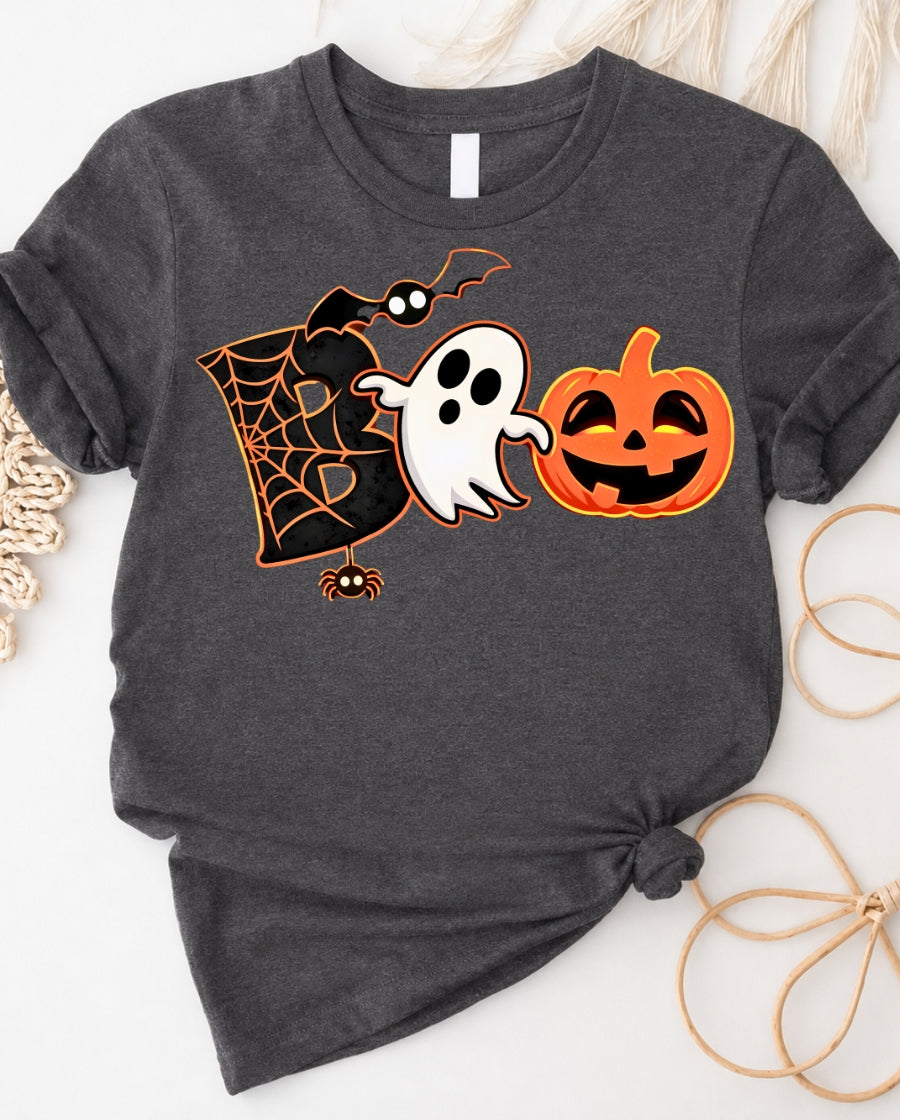 Halloween Ghost & Jack-O'-Lantern Tee — Cute Spooky Pumpkin Shirt