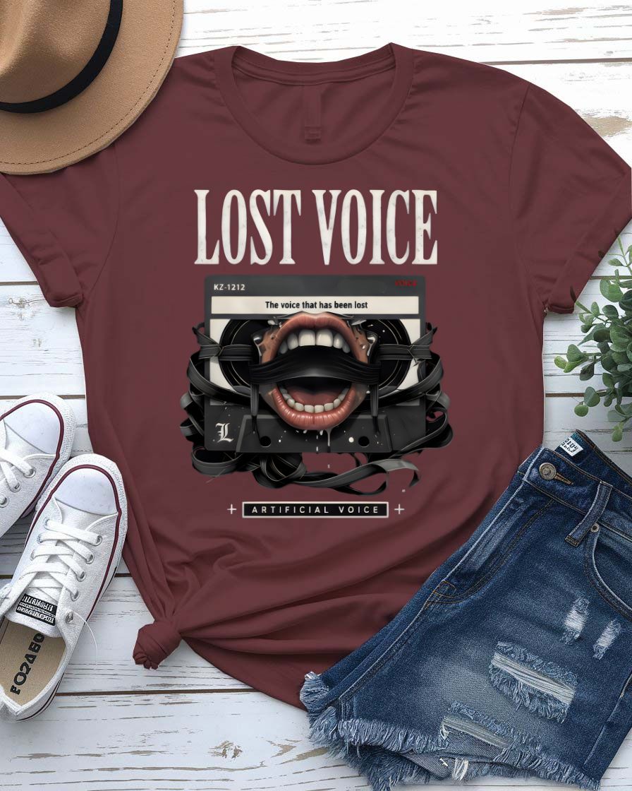 Lost Voice Artificial Voice Streetwear Tee — Voice Tech Graphic T-Shirt