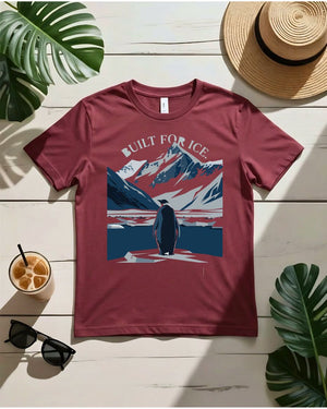 Built for ice tee cracked ice text hockey style graphic