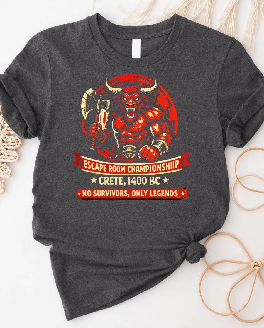 Labyrinth Minotaur Tee – "Ultimate Maze Challenge: Crete 1400 BC" Graphic T-Shirt