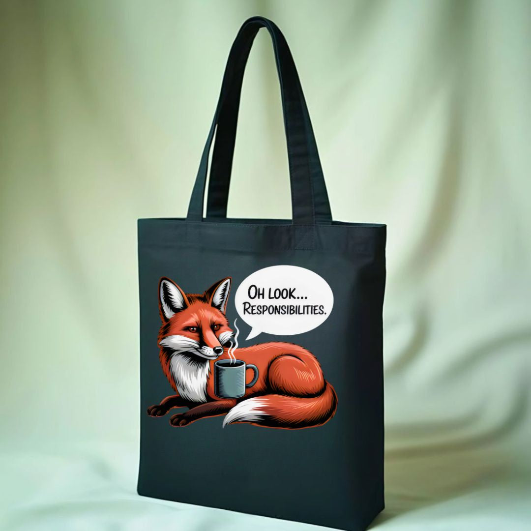 "What the Fox?" Funny Animal Pun Tote Bag
