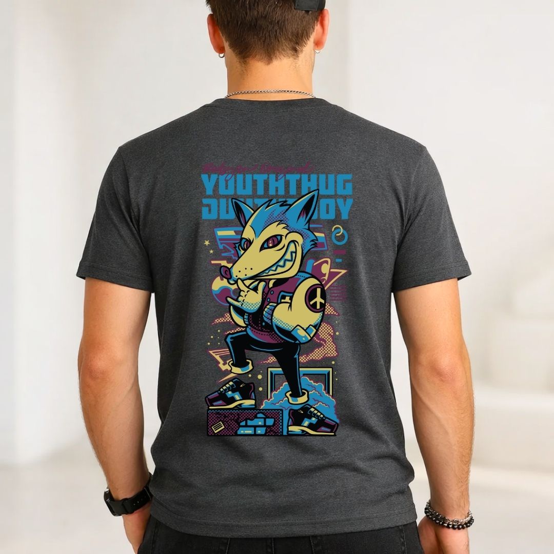 Youth Thug Streetwear Tee - Bold Typography Front Design