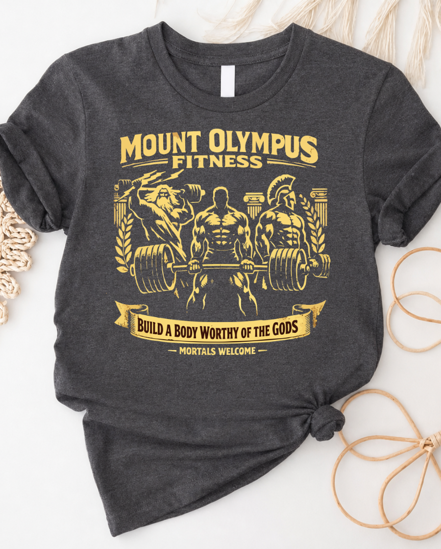 Mount Olympus Fitness Tee - "Build a Body Worthy of the Gods" Gym Shirt