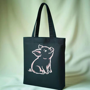 Ceramic Piggy Bank Multicolored Design Tote Bag