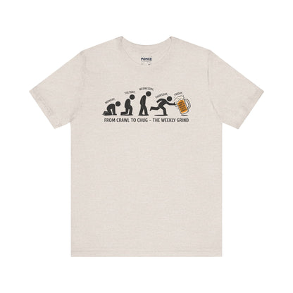Funny Meme Unisex Tee - Crawl To Chug Design Beer Funny Meme Stee