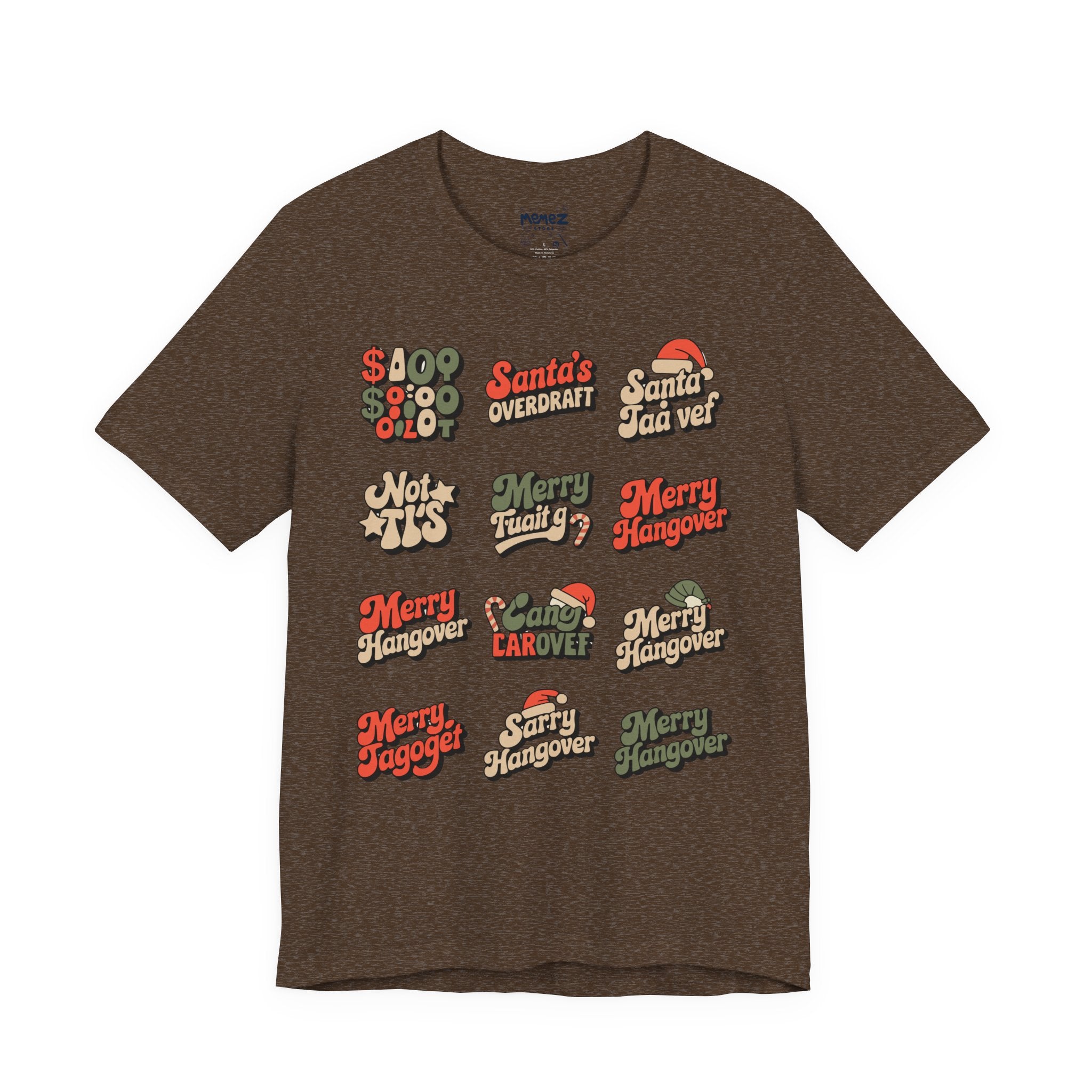 Chirstmas Typo Collage Collection Meme Funny Tee