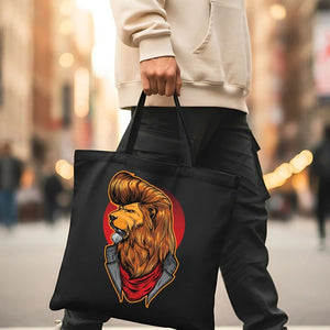 Dashing Lion Graphic Cotton Canvas Tote Bag