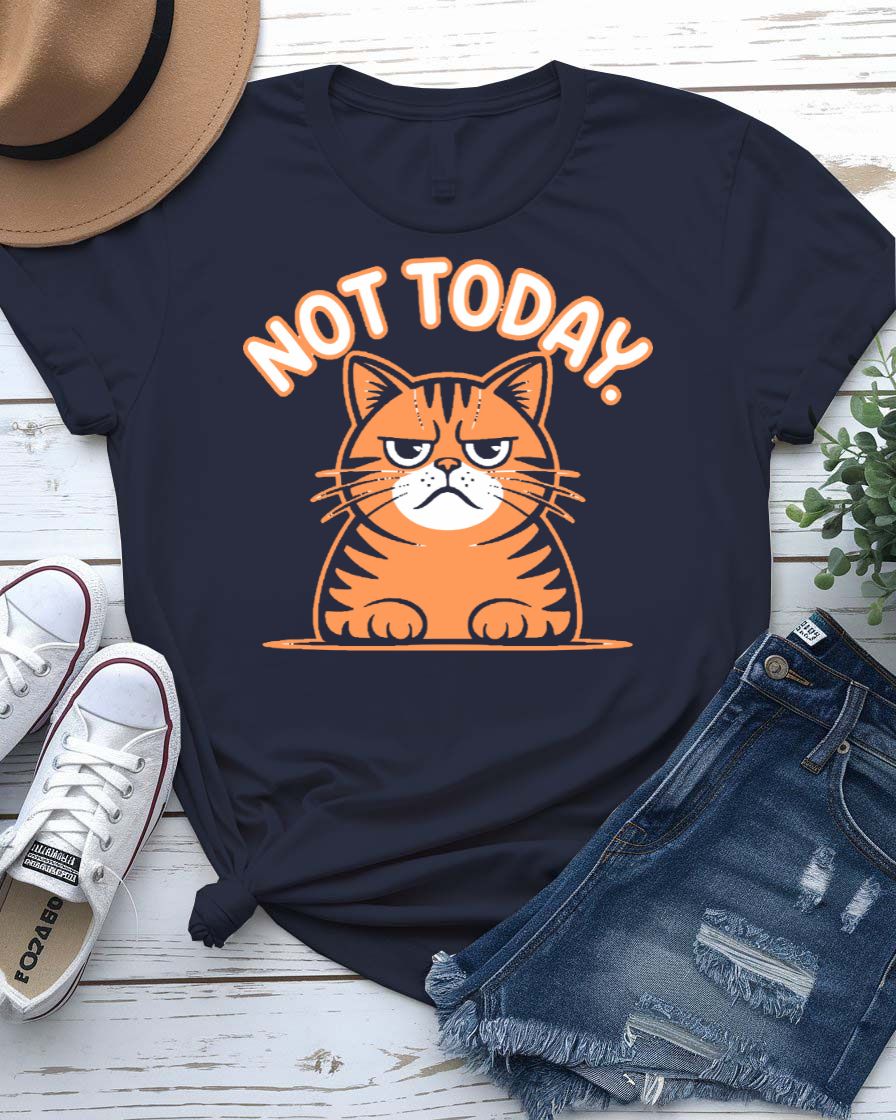 Not Today Cat Lover Graphic T-Shirt