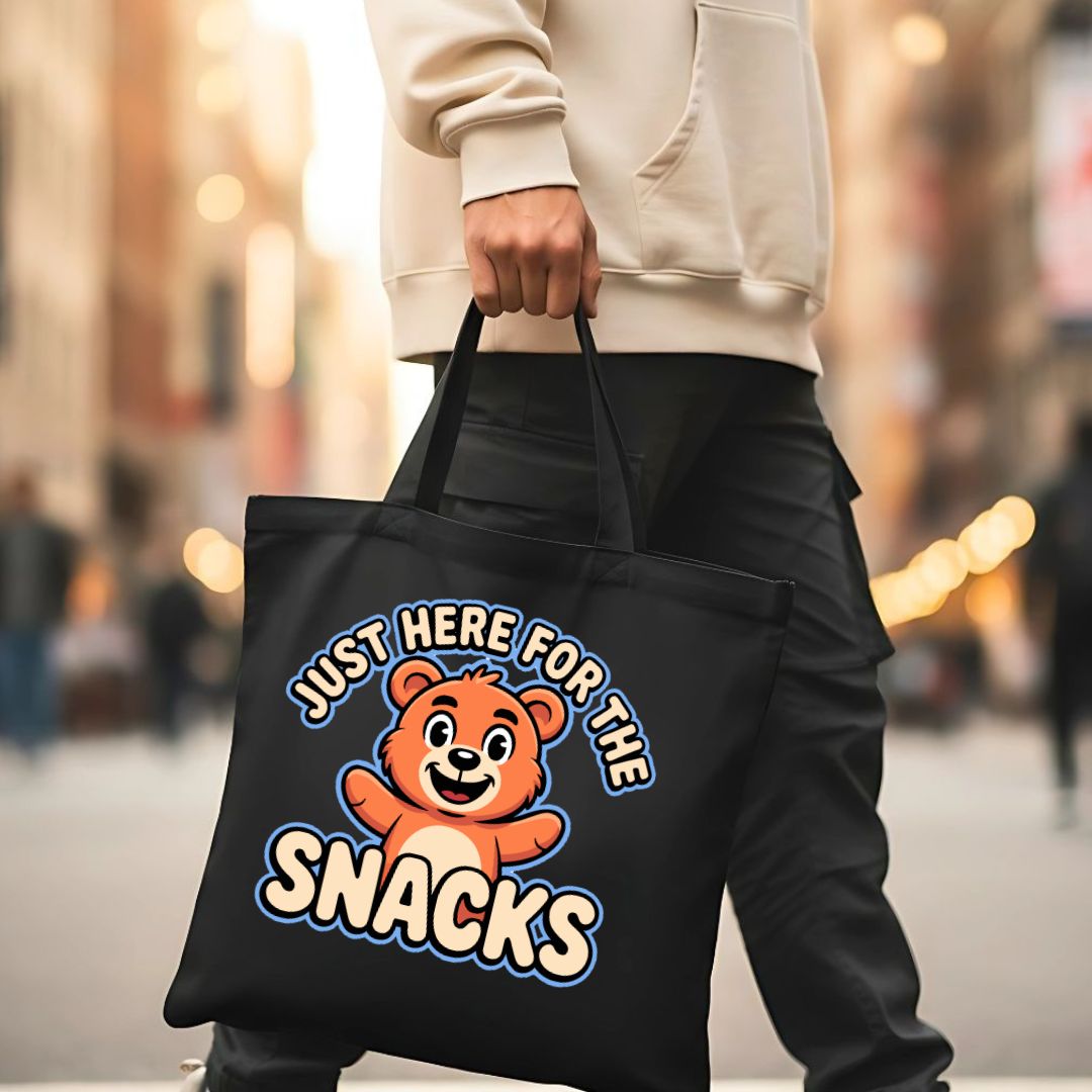 Just Here for Snacks Graphic Tote Bag