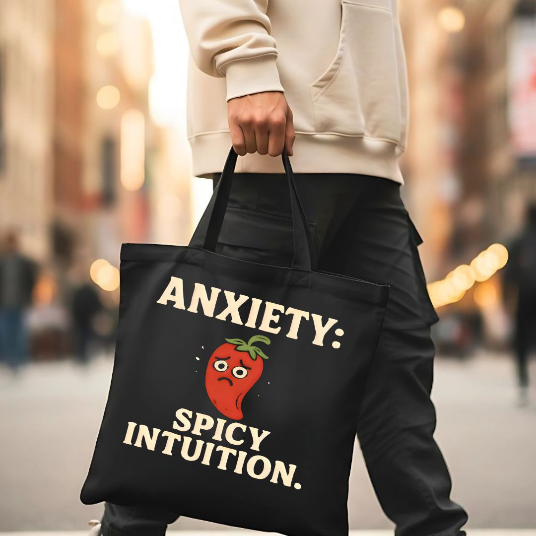 Anxiety Intuition Tote Bag with Mental Health Awareness Design