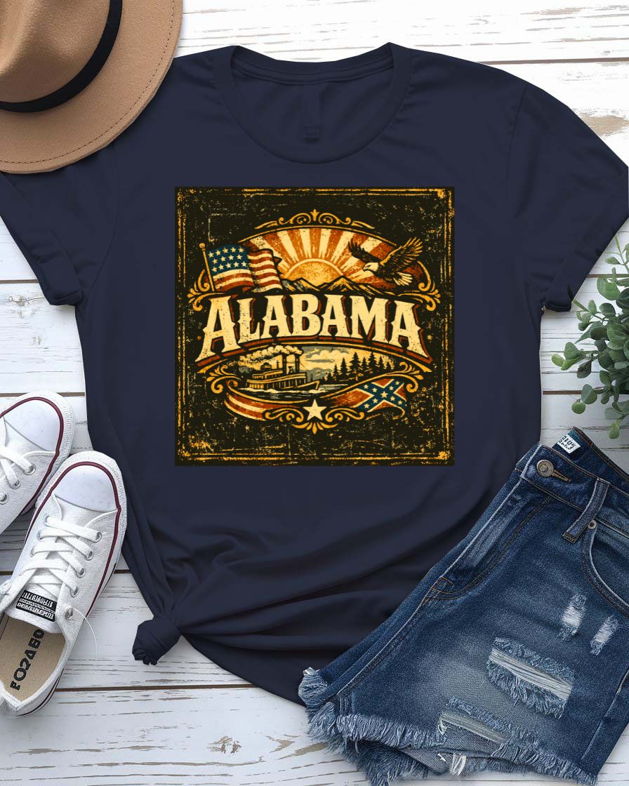 Alabama State Outline Graphic T-Shirt