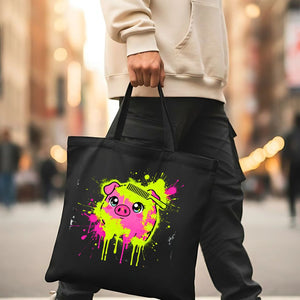 Cute Pig Lover's Tote Bag with "Oink-credible" Pun