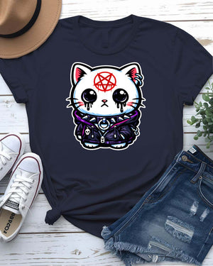 Sad Kitten Graphic Streetwear T-Shirt
