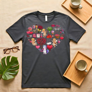 Valentine's Day College Heart Logo T-Shirt - Custom School Name