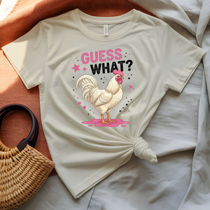 Guess What Tee with classic Chicken Butt joke and chicken graphic