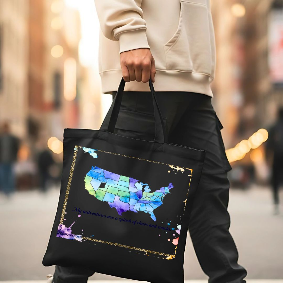 Classic United States Map Tote Bag - Natural Canvas