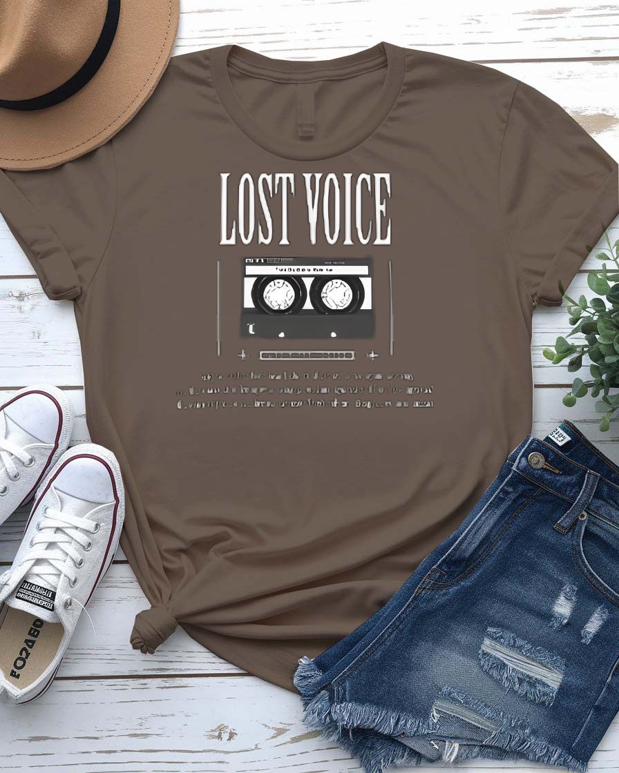 Lost Voice Streetwear Tee with fading sound waves on model