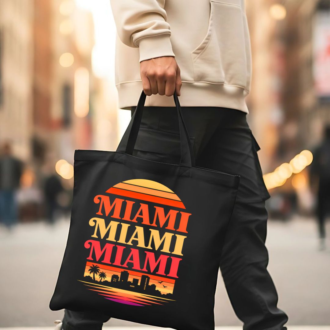 Miami City Skyline Graphic Tote Bag
