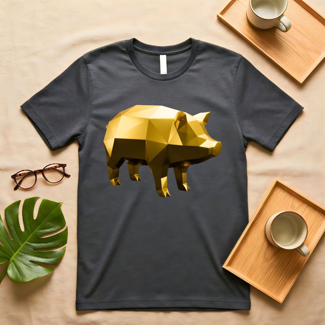 Gold Ceramic Piggy Bank Meme T-Shirt