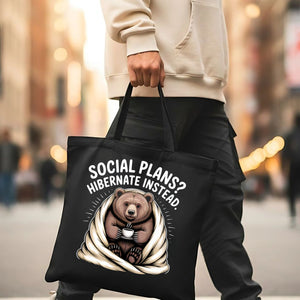 "My Social Battery" Cute Animal Introvert Meme Tote Bag