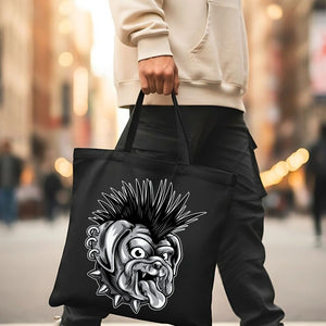 Punk Graphic Cotton Canvas Tote Bag - Anarchy Symbol Market Tote