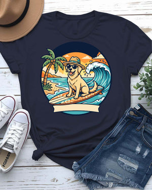 Cute dog summer tee golden retriever sunglasses graphic