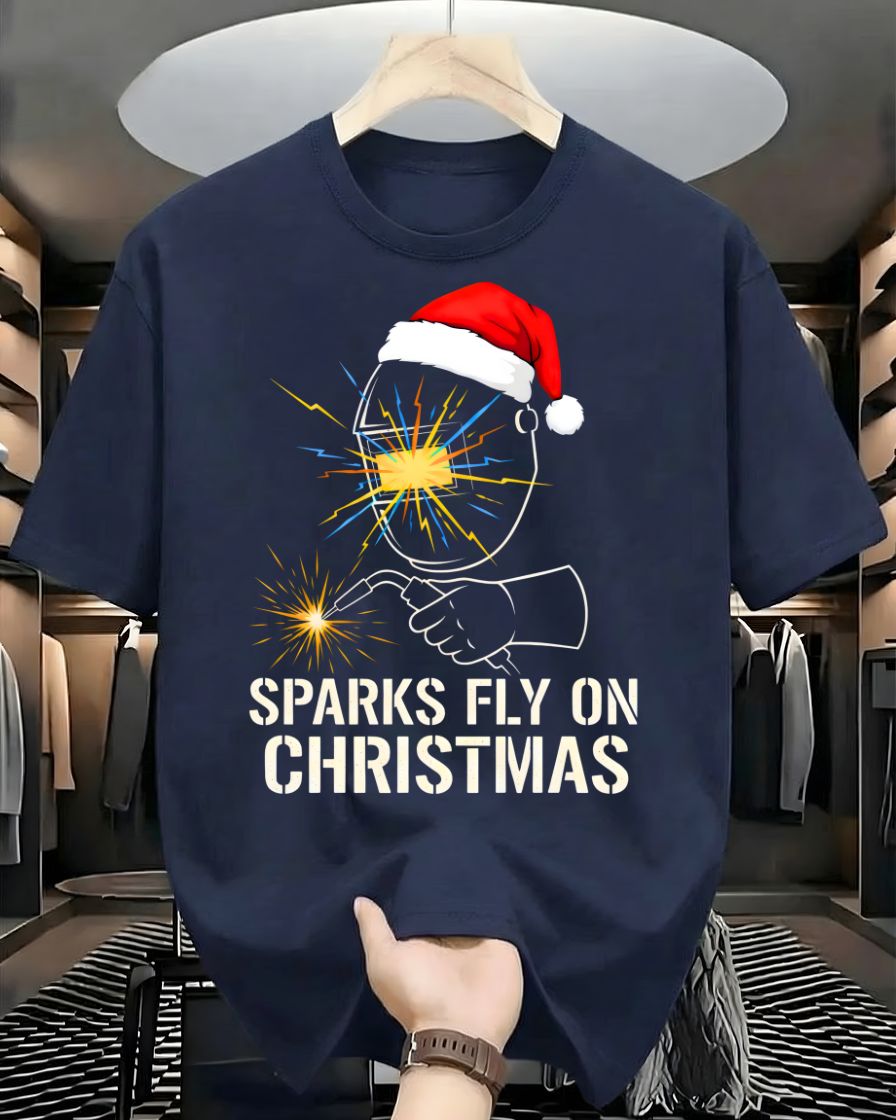"Sparky's First Christmas" Funny Anxious Dog Holiday T-Shirt