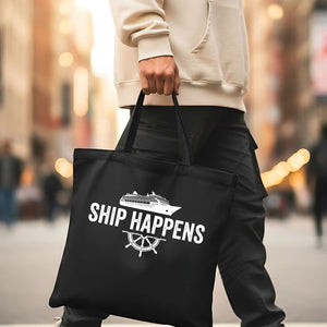 "Ship Happens" Funny Nautical Pun Tote Bag