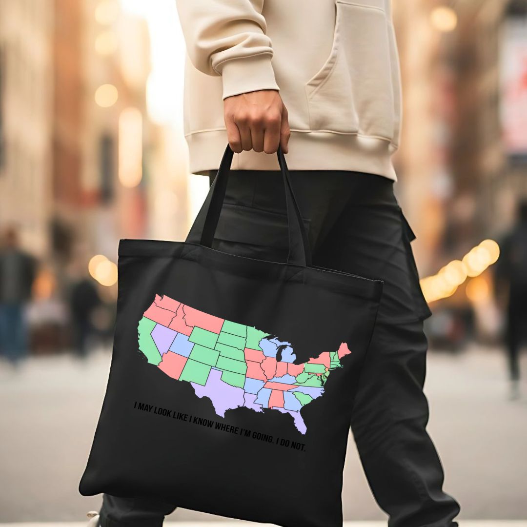 FunnyText American Tote Bag with Humorous USA Slogan