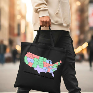 FunnyText American Tote Bag with Humorous USA Slogan